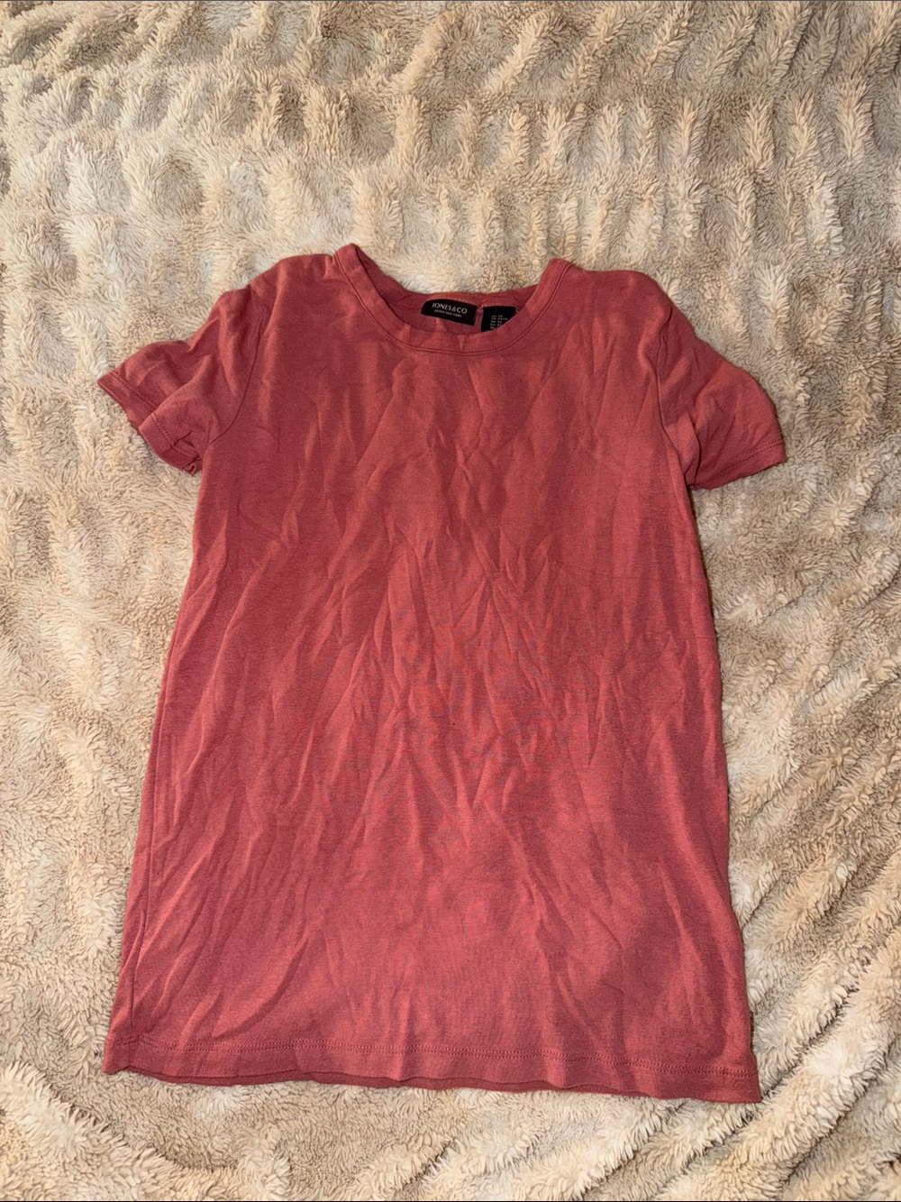 Kensie Dusty Rose Short Sleeve Crewneck Tee